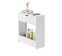 SoBuy Meuble Salle de Bain Compact, Meuble de Rangement WC, 20x55x60 cm, Armoire pour Toilettes, Idéal pour Papier Toilette et Produits de Nettoyage, BZR48-W