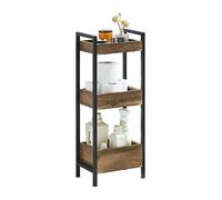 SoBuy Meuble Salle de Bain Rangement avec 3 paniers - Rangement Serviteur de Douche Étagère de Stockage Salle de Bain Petit Meuble WC Rangement 28x20x74 cm FRG226-F