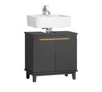 SoBuy BZR113-DG Meuble Sous-Lavabo, Meuble Sous-Vasque à 2 Portes, Meuble de Rangement de Salle de Bain, Placard de Rangement, Gris, L60 x P30 x H59 cm Gris