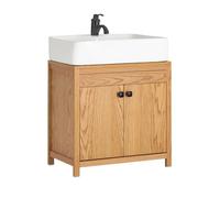 SoBuy BZR98-N Meuble sous-lavabo Salle de bain Armoire sous-lavabo Meuble de salle de bain Naturel LHT env. 60x60x35cm