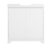 SoBuy Meuble sous Lavabo de Salle de Bain, Meuble sous évier, Meuble sous Vasque, Meuble évier de Cuisine, Housse Colonne lavabo avec 2 Portes, 60x30x60 cm, Blanc, BZR108-II-W