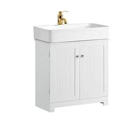 SoBuy Meuble sous Lavabo Salle de Bain avec Découpe pour Siphon 60x60x29 cm