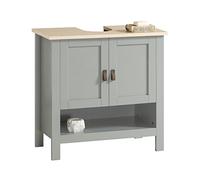 SoBuy Meuble sous Lavabo, Meuble sous Vasque, Meuble de Salle de Bain, Placard de Rangement, Armoire Salle de Bain avec 2 Portes et 1 Compartiment Ouvert, 60 x 30 x 60 cm, Gris, BZR69-HG