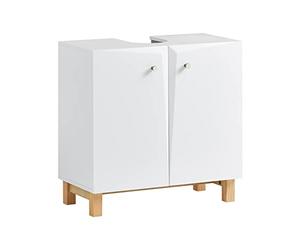 SoBuy Meuble sous Lavabo Salle de Bain avec Découpe pour Siphon 60x60x30 cm