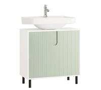 SoBuy Meuble sous Lavabo Salle de Bain Meuble Salle de Bain avec Étagères Réglables Ensemble de Meubles de Rangement Vert 60x30x60cm BZR139-GR