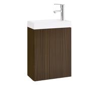 SoBuy Meuble Suspendu avec Lavabo BZR196-BR Armoire de Salle de Bain, Ensemble de Lavabo Meuble Lave-Mains, Marron, 40x22x56 cm