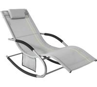 SoBuy OGS28 Chaise longue à bascule, Bain de soleil, Chaise longue de jardin avec sac