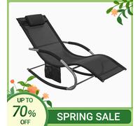 SoBuy OGS28 Chaise longue de jardin balançoire avec sac et balançoire respirante et aérée pour jardins, cours, plages Gris clair