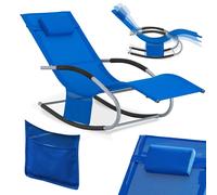 SoBuy OGS28-KB Chaise longue de jardin résistante aux intempéries Chaise longue à bascule avec coussin Chaise longue de relaxation Chaise longue à bascule Chaise longue de plage jusqu'à 150 kg Petit b