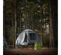 SoBuy OGS32-L-HG Tente de Camping 4 en 1 Pliable Lit Surélevé, Toit, Sac de Couchage, Matelas Gonflable -2 Personnes - Idéal pour Randonnée, Festival et Plein Air Gris G