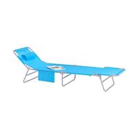 SoBuy OGS35-B Chaise Longue Bain de soleil Transat de Jardin Pliant Chaise de Camping inclinable, pliable et réglable -Bleu