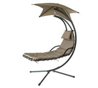 Sobuy Ogs39-Br Bain De Soleil Hamac Transat Suspendu Lit Suspend Balancelle De Jardin Et Patio Fauteuil - Café Marron