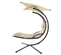 Sobuy Ogs39-Mi Bain De Soleil Hamac Transat Suspendu Lit Suspend Balancelle De Jardin Et Patio Fauteuil - Beige Beige