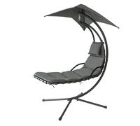 Sobuy Ogs39-Sg Bain De Soleil Hamac Transat Suspendu Lit Suspend Balancelle De Jardin Et Patio Fauteuil - Gris Foncé Gris