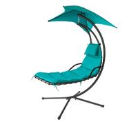 Sobuy Ogs39-Tb Bain De Soleil Hamac Transat Suspendu Lit Suspend Balancelle De Jardin Et Patio Fauteuil - Turquoise Bleu