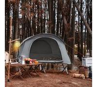 OGS60-HG Lit de Camp Pliant, Voyage Camping avec Toit, Sac de Couchage, Matelas