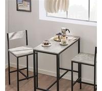 SoBuy OGT03-HG Ensemble Table de Bar + 2 Chaises Set de 1 Table + 2 Tabouret Haut de Bar Gris G