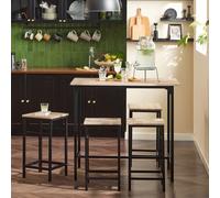 SoBuy OGT11 ensemble de table de bar table à manger 5 pièces table de bistro avec 4 chaises groupe de sièges Madera