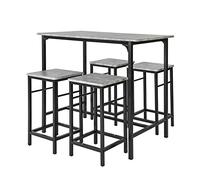 SoBuy OGT11-HG OGT11-HG Ensemble de table haute pour salle à manger avec 4 tabourets