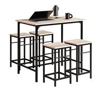 SoBuy OGT11-N, ES Lot de 4 tabourets et 1 table de jardin 5 pièces