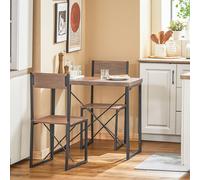 Sobuy® Ogt19-N Set De 1 Table + 2 Chaises Table À Manger Table De Cuisine Ensemble Table De Balcon + 2 Tabourets Avec Dossier Mobilier De Jardin Ecru