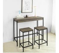 SoBuy OGT30-N Lot Table et Tabourets de Bar de Style Industriel Ensemble Table de Bar + 2 Tabourets Jeu de Bar Table Haute