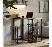 SoBuy OGT43-F Lot Table et 2 Tabourets de Bar Ensemble Table de Bar + Chaises de Bar pour Balcon, Cuisine et Salle à manger