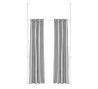 SoBuy Paravent Modulable, Rideau Télescopique Occultant, Séparateur de Pièces Réglable (L162-266xH199-262cm), Isolation Thermique, pour Salon, Bureau, Chambre et Cuisine, Gris Anthracite, KLS12-HG