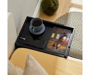 Sobuy Petite Table De Chevet Étagère Suspendue En Bambou Table De Nuit Nkd01-Sch Noir