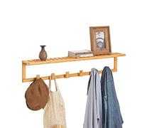 SoBuy Porte-manteau mural en bambou 90x12,5x16,5cm pour entrée