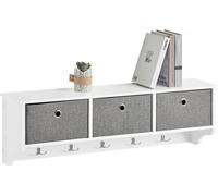 SoBuy Portemanteau mural Portemanteau suspendu avec patères blanc-gris 100x20x30cm