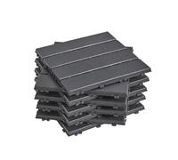 Sobuy Set de 15 Pièces Dalles Terrasse Exterieur Caillebotis Exterieur Revetement de Sol Système Clipsable pour Balcon et Terrasse Antidérapant Étanche Gris 30.5x30.5x2 cm SDA14-HG