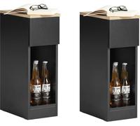 SoBuy Set de 2 tables de nuit avec tiroir pour boxspring ou table de salon, 2 pièces, table d'appoint, table de téléphone étroite, table de nuit
