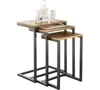 SoBuy Set de 3 tables basses, Set de 3 tables d'appoint empilables, tables gigognes, table basse, tables d'appoint, style industriel