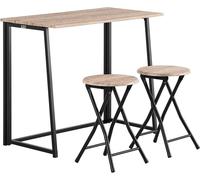 SoBuy Set de table à manger 3 pièces Table pliante avec 2 tabourets Chaise de salle à manger Salon de jardin Table de cuisine Table de balcon pliante