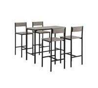 SoBuy Set Table Haute 100x45x87 + 4 Tabourets 39x42x96 Ensemble Bistrot Mange-Debout Industriel, Cuisine, Salon, Balcon OGT14-N