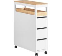 SoBuy Support de papier toilette, armoire de toilette, armoire de salle de bain, armoire de rangement étroite, étagère étroite avec 1 plateau amovible