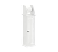 SoBuy Support Papier Toilette Armoire Toilettes Porte Brosse WC Meuble de Salle de Bain sur Pied en Bois - Blanc, 20x18x79 cm, BZR53-W