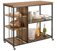 SoBuy SVW18-F Desserte de Cuisine à roulettes Meuble de Rangement Style Industriel, Cadre en Acier Stable - 110 x 45 x 92 cm