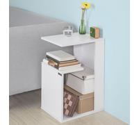 SoBuy Table basse blanche Table de salon avec 2 étagères, FBT69-W