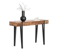SoBuy Table Console, Bout de Canapé, Table d’Entrée, Meuble d’Entrée, Table d'Appoint, Buffet Table Décorative, Cadre en Métal, Marron Rustique et Noir, 120 x 41 x 75 cm, FSB88-F