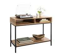 SoBuy Table Console Table d’Entrée Bout de Canapé Table d'Appoint Buffet avec 2 Compartiments étagère - L100 x P40 x H80 cm, Cadre en Acier, Style Industriel, FSB41-F