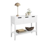 Sobuy Table Console, Table DEntrée, Bout De Canapé Avec 3 Tiroirs Et 1 Étagère, Fsb51-W Multicolore