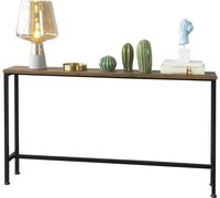 SoBuy Table console vintage en métal Table de salon Table déco Sideboard Table d'appoint nature/noir LHT env. : 120x65x20cm