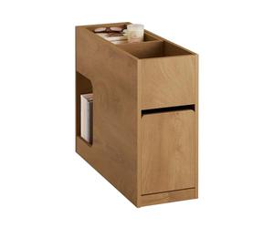 SoBuy Table d’Appoint Slim avec tiroir 25x70x55 cm pour Salon | Plateau amovible, meuble de rangement gain de place pour chambre et salon, Nature FBT158-N