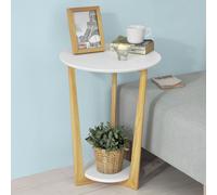 SoBuy® Table d'appoint avec 2 étagères,Table basse,Table de balcon,FBT52-WN