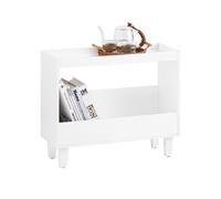SoBuy Table d'appoint / Bout de Canapé Multifonction avec 2 Étagères - Idéale Salon, Chambre ou Bureau 60x25x50cm Blanc