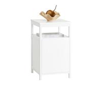 SoBuy Table d'Appoint, Bout de Canapé, Table Basse, Table de Chevet, Table de Nuit avec 1 Porte et 1 Étagère de Rangement pour Salon, Chambre, Bureau, Blanc, 35 x 40 x 61 cm, FBT117-W