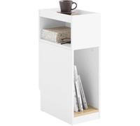 SoBuy Table d'appoint étroite avec tiroir, Table de Chevet Gain de Place pour Petit Espace, 20×35×60 cm, Blanc