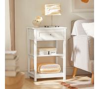 SoBuy® Table d'appoint,Table de chevet,Table basse avec tiroir et étagères,FBT46-W